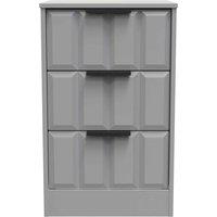 Welcome Furniture Ready Assembled New York 3 Drawer Bedside Cabinet In Dusk Grey, Grey