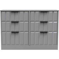 Welcome Furniture Ready Assembled New York 6 Drawer Midi Chest In Dusk Grey, Grey