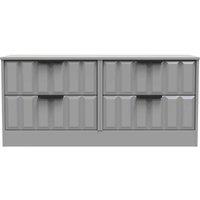 Welcome Furniture Ready Assembled New York 4 Drawer Bed Box In Dusk Grey, Grey