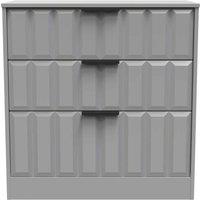 Welcome Furniture Ready Assembled New York 3 Drawer Deep Chest In Dusk Grey, Grey