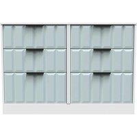 Welcome Furniture Ready Assembled New York 6 Drawer Midi Chest In Duck & White, Blue