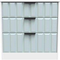 Welcome Furniture Ready Assembled New York 3 Drawer Deep Chest In Duck & White, Blue