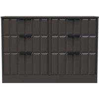 Welcome Furniture Ready Assembled New York 6 Drawer Midi Chest In Graphite, Grey