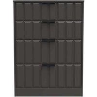 Welcome Furniture Ready Assembled New York 4 Drawer Deep Chest In Graphite, Grey