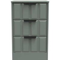 Welcome Furniture Ready Assembled New York 3 Drawer Bedside Cabinet In Reed Green, Green