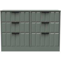 Welcome Furniture Ready Assembled New York 6 Drawer Midi Chest In Reed Green, Green