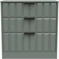 Welcome Furniture Ready Assembled New York 3 Drawer Deep Chest In Reed Green, Green