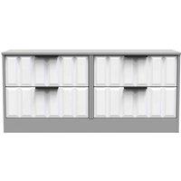 Welcome Furniture Ready Assembled New York 4 Drawer Bed Box In White Matt & Dusk Grey, White
