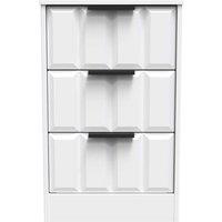 Welcome Furniture Ready Assembled New York 3 Drawer Bedside Cabinet In White Matt, White