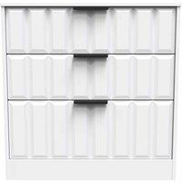 Welcome Furniture Ready Assembled New York 3 Drawer Deep Chest In White Matt, White