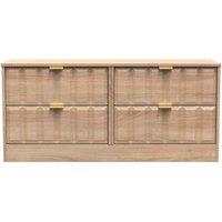 Welcome Furniture Ready Assembled New York 4 Drawer Bed Box In Bardolino Oak, Brown