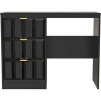 Welcome Furniture Ready Assembled New York Vanity In Deep Black & Black Matt, Black