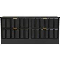 Welcome Furniture Ready Assembled New York 4 Drawer Bed Box In Deep Black & Black Matt, Black