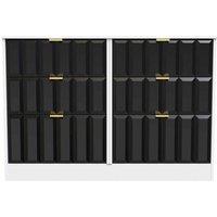 Welcome Furniture Ready Assembled New York 6 Drawer Midi Chest In Deep Black & White, Black