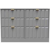 Welcome Furniture Ready Assembled New York 6 Drawer Midi Chest In Dusk Grey, Grey