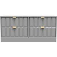 Welcome Furniture Ready Assembled New York 4 Drawer Bed Box In Dusk Grey, Grey