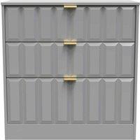 Welcome Furniture Ready Assembled New York 3 Drawer Deep Chest In Dusk Grey, Grey