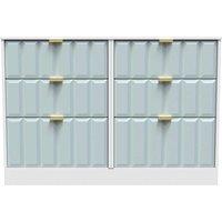 Welcome Furniture Ready Assembled New York 6 Drawer Midi Chest In Duck & White, Blue