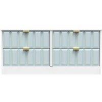 Welcome Furniture Ready Assembled New York 4 Drawer Bed Box In Duck & White, Blue