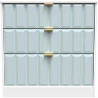 Welcome Furniture Ready Assembled New York 3 Drawer Deep Chest In Duck & White, Blue