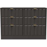 Welcome Furniture Ready Assembled New York 6 Drawer Midi Chest In Graphite, Grey