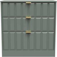 Welcome Furniture Ready Assembled New York 3 Drawer Deep Chest In Reed Green, Green