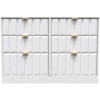 Welcome Furniture Ready Assembled New York 6 Drawer Midi Chest In White Matt, White