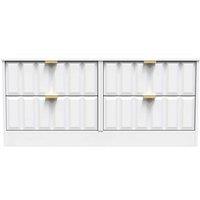 Welcome Furniture Ready Assembled New York 4 Drawer Bed Box In White Matt, White