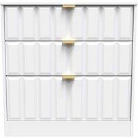 Welcome Furniture Ready Assembled New York 3 Drawer Deep Chest In White Matt, White