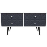 Welcome Furniture Ready Assembled Pixel 4 Drawer Bed Box In Indigo Matt & White, Blue