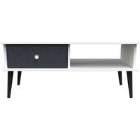 Welcome Furniture Ready Assembled Pixel 1 Drawer Coffee Table In Indigo Matt & White, Blue