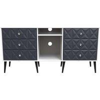 Welcome Furniture Ready Assembled Pixel 6 Drawer Tv Unit With Legs In Indigo Matt & White, Blue