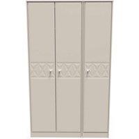 Welcome Furniture Ready Assembled Pixel Tall Triple Plain Wardrobe In Kashmir Matt, Cream