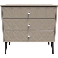 Welcome Furniture Ready Assembled Pixel 3 Drawer Chest In Mushroom Matt, Brown