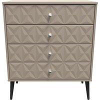 Welcome Furniture Ready Assembled Pixel 4 Drawer Chest In Mushroom Matt, Brown