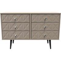 Welcome Furniture Ready Assembled Pixel 6 Drawer Midi Chest In Mushroom Matt, Brown