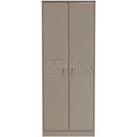 Welcome Furniture Ready Assembled Pixel Tall Plain Wardrobe In Mushroom Matt, Brown