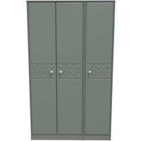 Welcome Furniture Ready Assembled Pixel Tall Triple Plain Wardrobe In Reed Green, Green