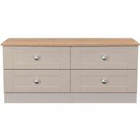 Welcome Furniture Ready Assembled Sussex 4 Drawer Bed Box In Kashmir Ash & Bardolino Oak, Cream