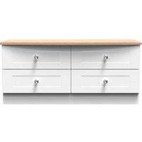 Welcome Furniture Ready Assembled Sussex 4 Drawer Bed Box In White Ash & Bardolino Oak, White