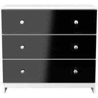 Welcome Furniture Ready Assembled Yarmouth 3 Drawer Chest In Black & White, Black
