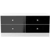 Welcome Furniture Ready Assembled Yarmouth 4 Drawer Bed Box In Black & White, Black