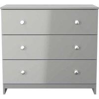 Welcome Furniture Ready Assembled Yarmouth 3 Drawer Chest In Uniform & Dusk Grey, Grey