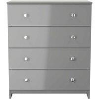 Welcome Furniture Ready Assembled Yarmouth 4 Drawer Chest In Uniform & Dusk Grey, Grey