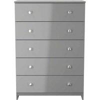 Welcome Furniture Ready Assembled Yarmouth 5 Drawer Chest In Uniform & Dusk Grey, Grey