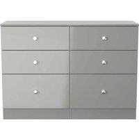 Welcome Furniture Ready Assembled Yarmouth 6 Drawer Midi Chest In Uniform & Dusk Grey, Grey