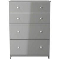 Welcome Furniture Ready Assembled Yarmouth 4 Drawer Deep Chest In Uniform & Dusk Grey, Grey