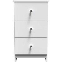 Welcome Furniture Ready Assembled Yarmouth 3 Drawer Bedside Cabinet In White & White, White