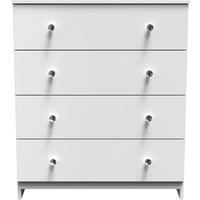 Welcome Furniture Ready Assembled Yarmouth 4 Drawer Chest In White & White, White