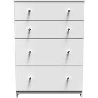 Welcome Furniture Ready Assembled Yarmouth 4 Drawer Deep Chest In White & White, White